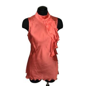 Kenar Coral Ruffled Sleeveless Blouse - Women’s S